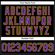 Load image into Gallery viewer, Custom Black Purple-Gold Performance Vapor Golf Polo Shirt