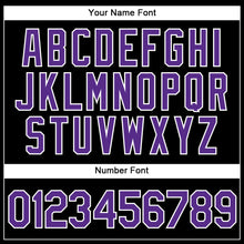 Load image into Gallery viewer, Custom Black Purple-White Performance Vapor Golf Polo Shirt