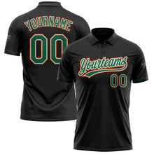 Load image into Gallery viewer, Custom Black Kelly Green-Orange Performance Vapor Golf Polo Shirt