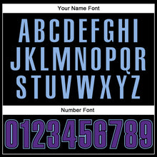 Load image into Gallery viewer, Custom Black Purple-Light Blue Performance Vapor Golf Polo Shirt