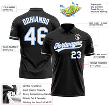 Load image into Gallery viewer, Custom Black White-Light Blue Performance Vapor Golf Polo Shirt