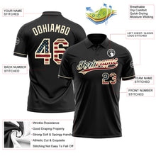 Load image into Gallery viewer, Custom Black Vintage USA Flag-Cream Performance Vapor Golf Polo Shirt