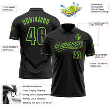 Load image into Gallery viewer, Custom Black Black-Neon Green Performance Vapor Golf Polo Shirt
