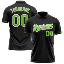 Load image into Gallery viewer, Custom Black Neon Green-White Performance Vapor Golf Polo Shirt