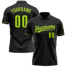 Load image into Gallery viewer, Custom Black Neon Green Performance Vapor Golf Polo Shirt