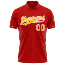 Load image into Gallery viewer, Custom Red Yellow-White Performance Vapor Golf Polo Shirt