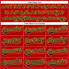 Load image into Gallery viewer, Custom Red Navy-Yellow Performance Vapor Golf Polo Shirt