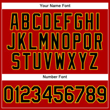 Load image into Gallery viewer, Custom Red Black-Yellow Performance Vapor Golf Polo Shirt