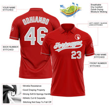 Load image into Gallery viewer, Custom Red Gray-White Performance Vapor Golf Polo Shirt