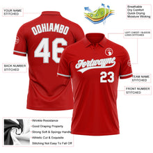 Load image into Gallery viewer, Custom Red White-Gray Performance Vapor Golf Polo Shirt