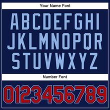 Load image into Gallery viewer, Custom Navy Red-Light Blue Performance Vapor Golf Polo Shirt