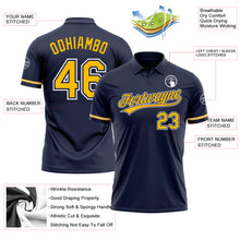 Load image into Gallery viewer, Custom Navy Gold-White Performance Vapor Golf Polo Shirt