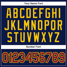 Load image into Gallery viewer, Custom Navy Cimson-Yellow Performance Vapor Golf Polo Shirt