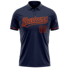 Load image into Gallery viewer, Custom Navy Navy-Orange Performance Vapor Golf Polo Shirt