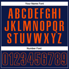 Load image into Gallery viewer, Custom Navy Navy-Orange Performance Vapor Golf Polo Shirt