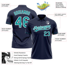 Load image into Gallery viewer, Custom Navy Teal-White Performance Vapor Golf Polo Shirt
