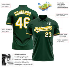 Load image into Gallery viewer, Custom Green White-Yellow Performance Vapor Golf Polo Shirt