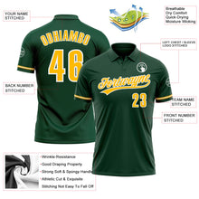 Load image into Gallery viewer, Custom Green Gold-White Performance Vapor Golf Polo Shirt