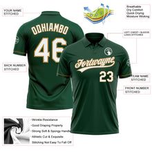 Load image into Gallery viewer, Custom Green White-Old Gold Performance Vapor Golf Polo Shirt