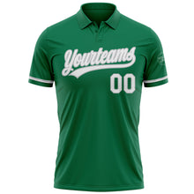 Load image into Gallery viewer, Custom Kelly Green White-Gray Performance Vapor Golf Polo Shirt