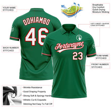 Load image into Gallery viewer, Custom Kelly Green White-Red Performance Vapor Golf Polo Shirt