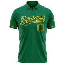 Load image into Gallery viewer, Custom Kelly Green Kelly Green-Yellow Performance Vapor Golf Polo Shirt