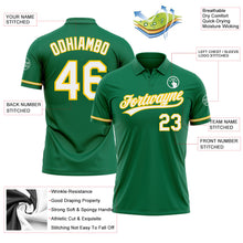 Load image into Gallery viewer, Custom Kelly Green White-Yellow Performance Vapor Golf Polo Shirt