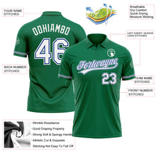 Load image into Gallery viewer, Custom Kelly Green White-Royal Performance Vapor Golf Polo Shirt