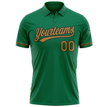 Load image into Gallery viewer, Custom Kelly Green Old Gold-Black Performance Vapor Golf Polo Shirt