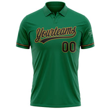Load image into Gallery viewer, Custom Kelly Green Black-Old Gold Performance Vapor Golf Polo Shirt
