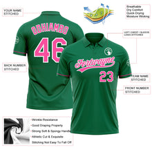 Load image into Gallery viewer, Custom Kelly Green Pink-White Performance Vapor Golf Polo Shirt