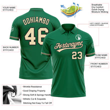 Load image into Gallery viewer, Custom Kelly Green City Cream-Black Performance Vapor Golf Polo Shirt