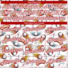 Load image into Gallery viewer, Custom White Red 3D Pattern Design Firely Bowling Performance Polo Shirt