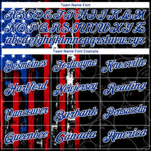 Load image into Gallery viewer, Custom Black Red-Royal 3D Pattern Design Bowling Ball American Flag Performance Polo Shirt