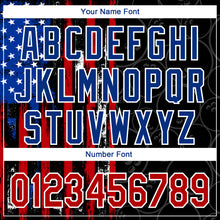 Load image into Gallery viewer, Custom Black Red-Royal 3D Pattern Design Bowling Ball American Flag Performance Polo Shirt