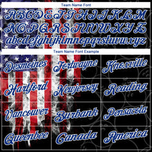 Load image into Gallery viewer, Custom Black Red-Royal 3D Pattern Design Bowling Ball American Flag Performance Polo Shirt