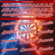 Load image into Gallery viewer, Custom Black Red-White 3D Pattern Design Lightning Flame Dart Board Performance Golf Polo Shirt