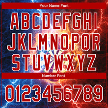 Load image into Gallery viewer, Custom Black Red-White 3D Pattern Design Lightning Flame Dart Board Performance Golf Polo Shirt