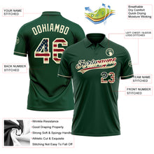 Load image into Gallery viewer, Custom Green Vintage USA Flag-Cream Performance Vapor Golf Polo Shirt