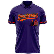 Load image into Gallery viewer, Custom Purple Black-Orange Performance Vapor Golf Polo Shirt