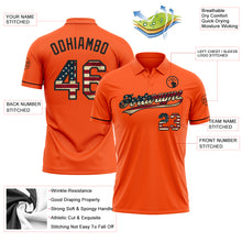 Load image into Gallery viewer, Custom Orange Vintage USA Flag-Black Performance Vapor Golf Polo Shirt