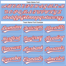 Load image into Gallery viewer, Custom Light Blue White-Red Performance Vapor Golf Polo Shirt