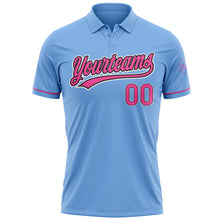 Load image into Gallery viewer, Custom Light Blue Pink-Black Performance Vapor Golf Polo Shirt