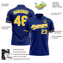 Load image into Gallery viewer, Custom Royal Yellow-White Performance Vapor Golf Polo Shirt