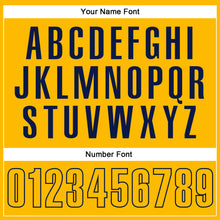 Load image into Gallery viewer, Custom Gold Navy Performance Vapor Golf Polo Shirt