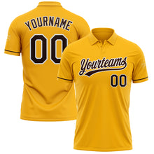 Load image into Gallery viewer, Custom Gold Brown-White Performance Vapor Golf Polo Shirt