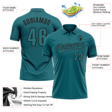 Load image into Gallery viewer, Custom Teal Black Performance Vapor Golf Polo Shirt
