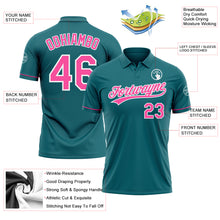 Load image into Gallery viewer, Custom Teal Pink-White Performance Vapor Golf Polo Shirt