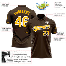Load image into Gallery viewer, Custom Brown Gold-White Performance Vapor Golf Polo Shirt