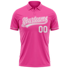 Load image into Gallery viewer, Custom Pink White Performance Vapor Golf Polo Shirt